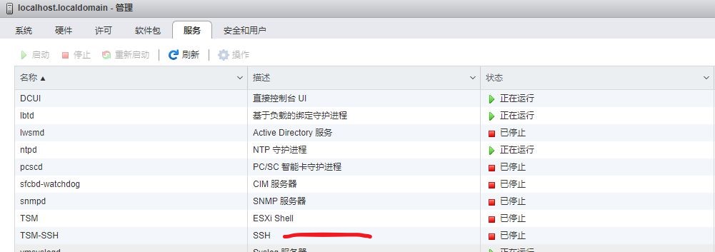 TSM-SSH 服务启用位置
