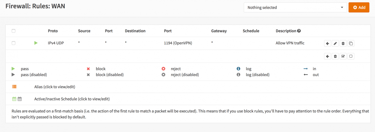 WAN 接口 SSL VPN 规则
