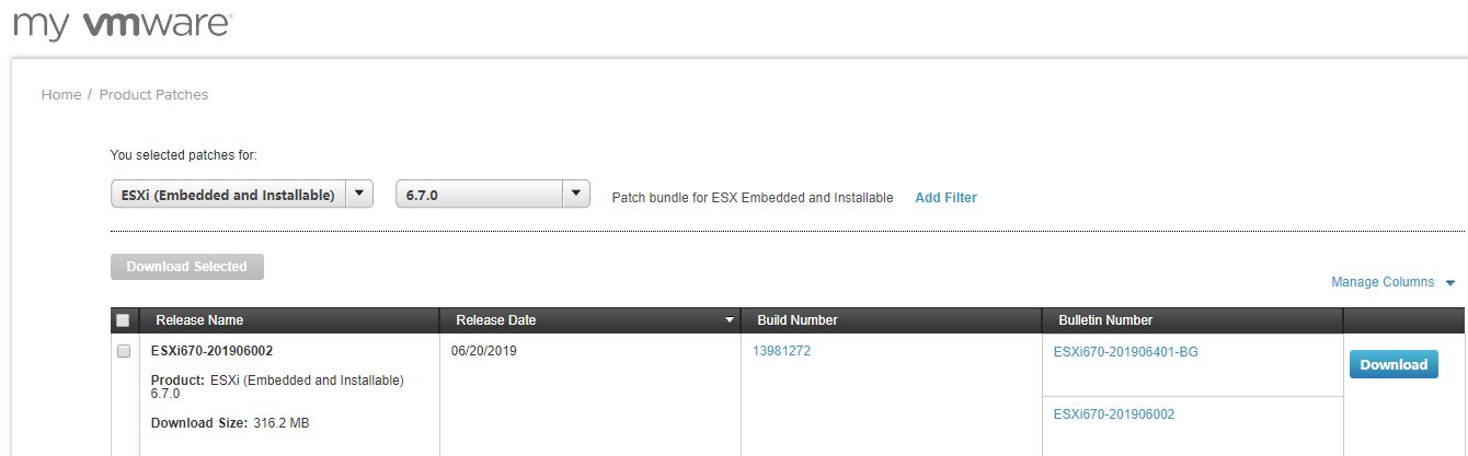 ESXi6.5升级6.7