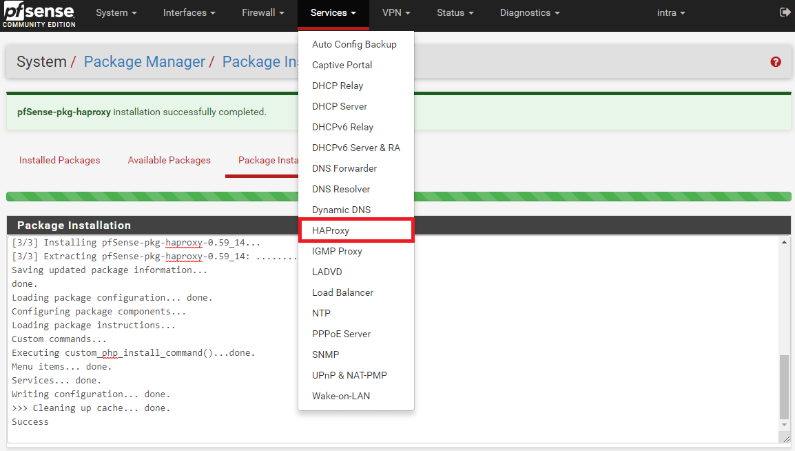 pfSense HAProxy菜单