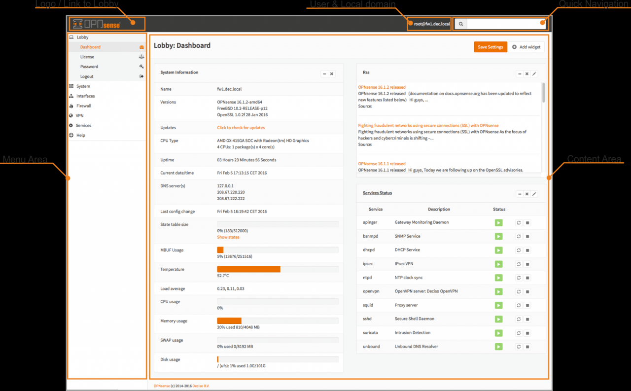 OPNsense GUI布局总览