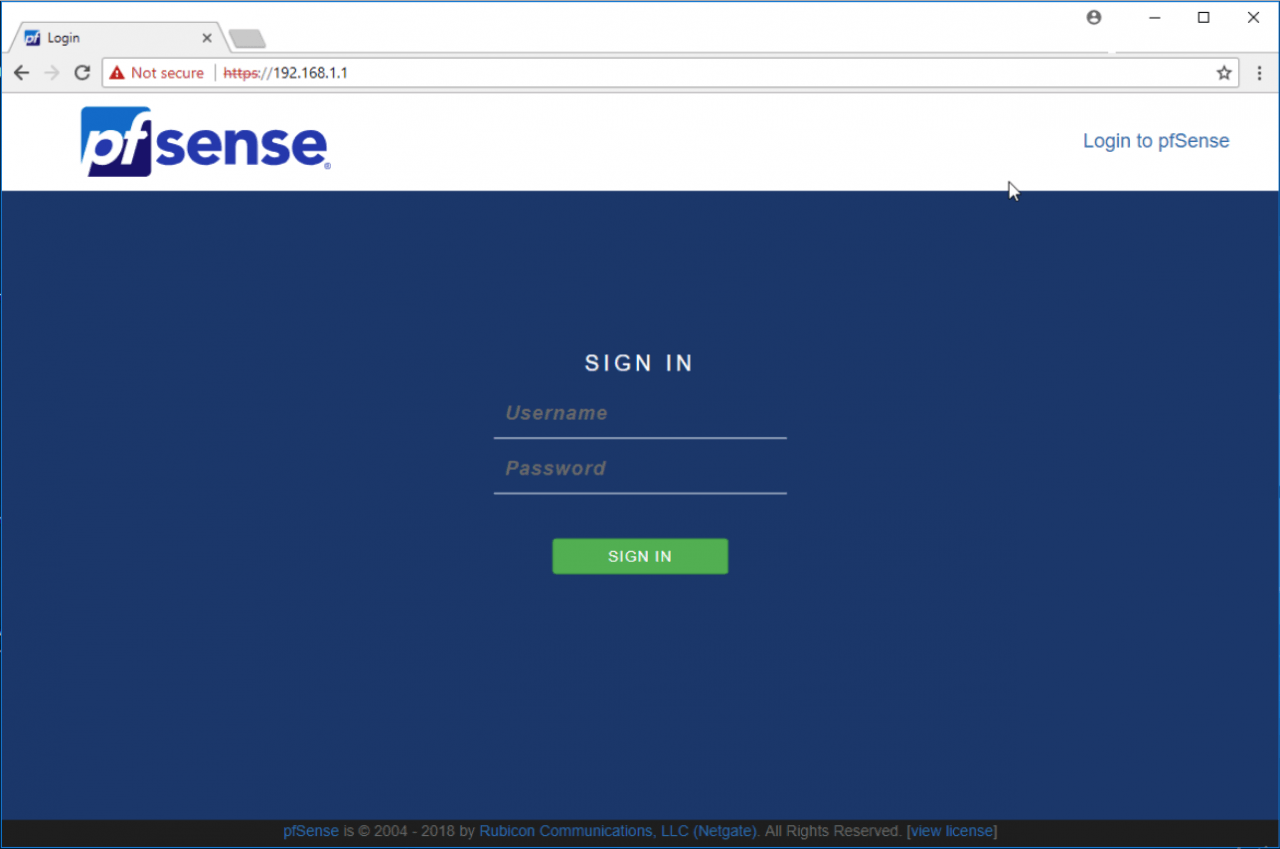 登录pfSense WebGUI
