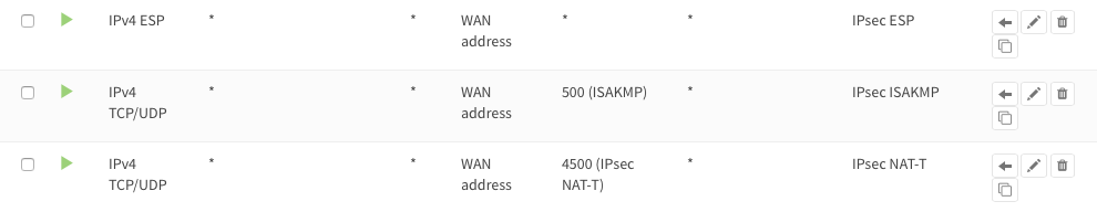 IPsec WAN 防火墙规则