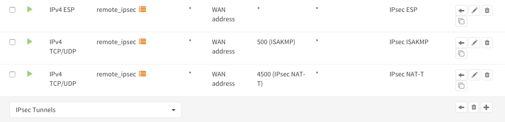 使用别名remote_ipsec的防火墙规则