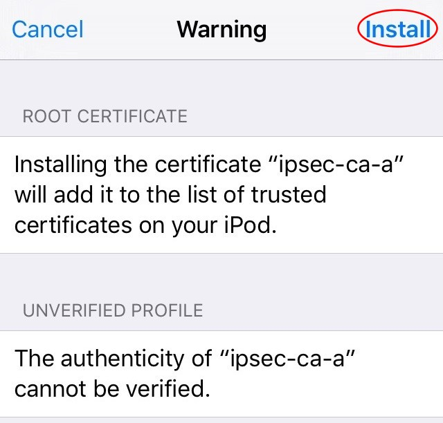 iOS 证书安装警告