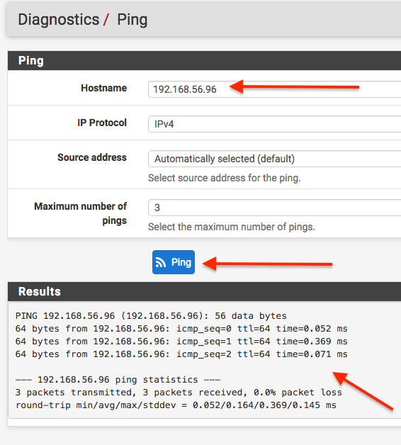 确认ISP1网关响应ping