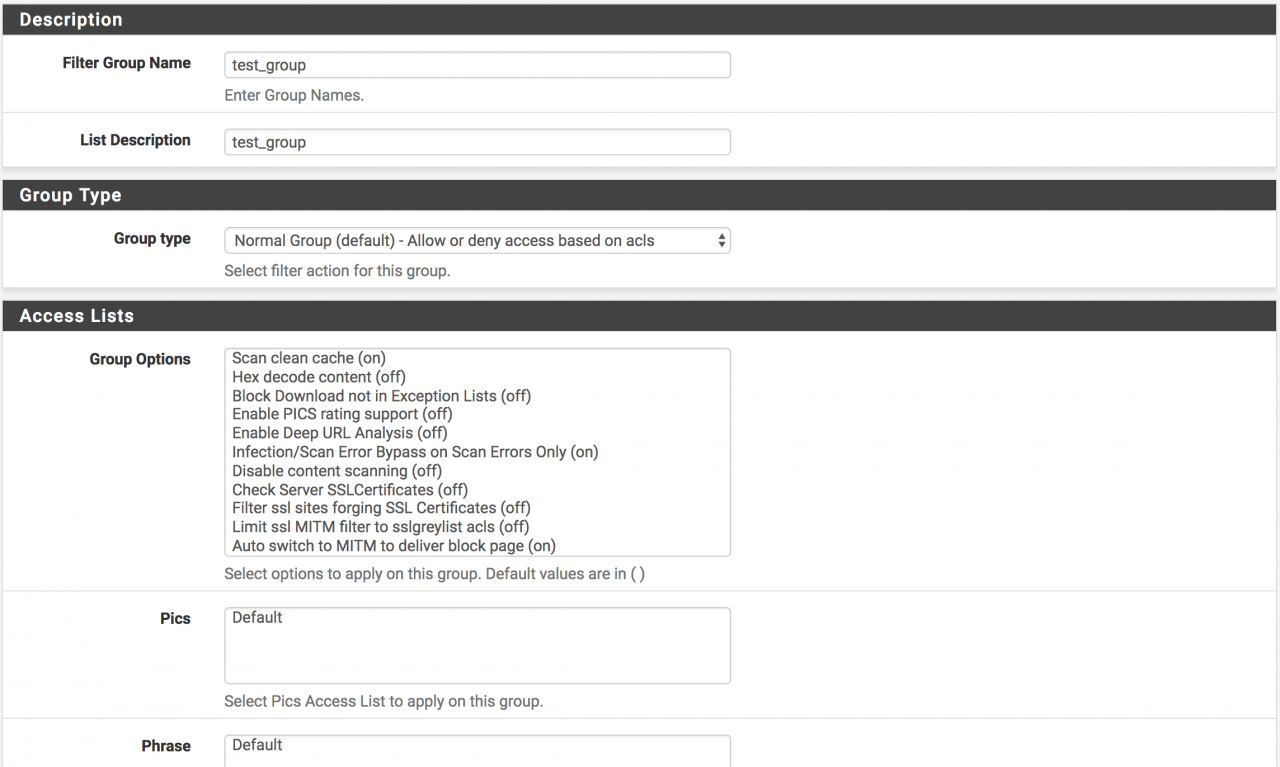 Groups 配置界面 - 添加新组