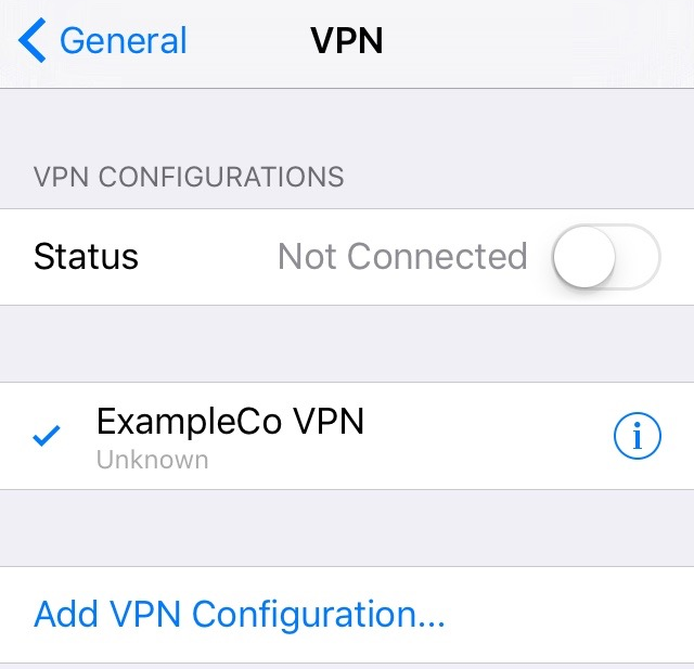 iOS VPN 列表