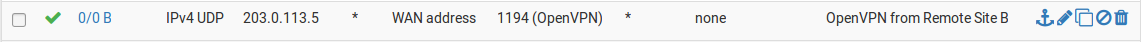 OpenVPN 站点到站点连接 WAN 防火墙规则