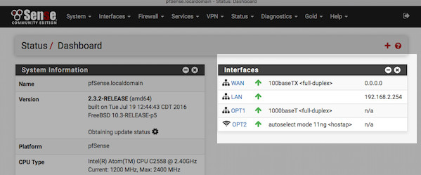 图11：pfSense wifi接入点配置成功界面