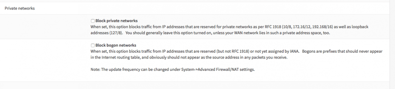WAN 接口取消阻止网络