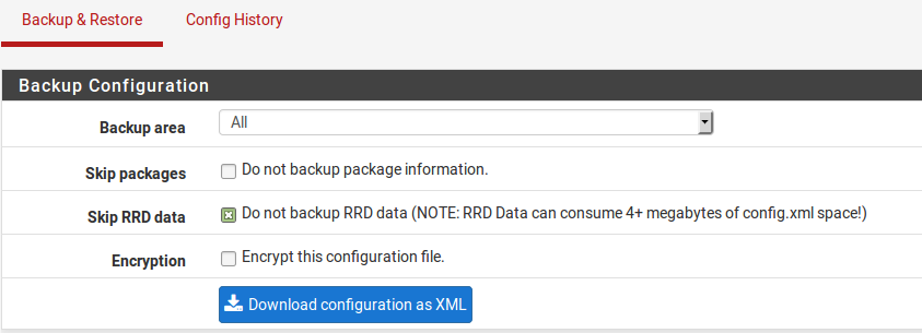 pfSense book之备份和恢复