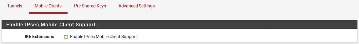 pfSense book之IKEv2服务器配置示例
