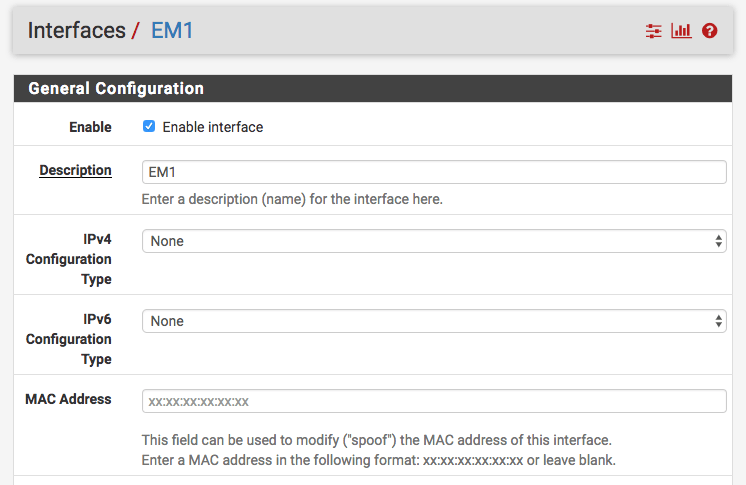 Remove EM1 IP Address