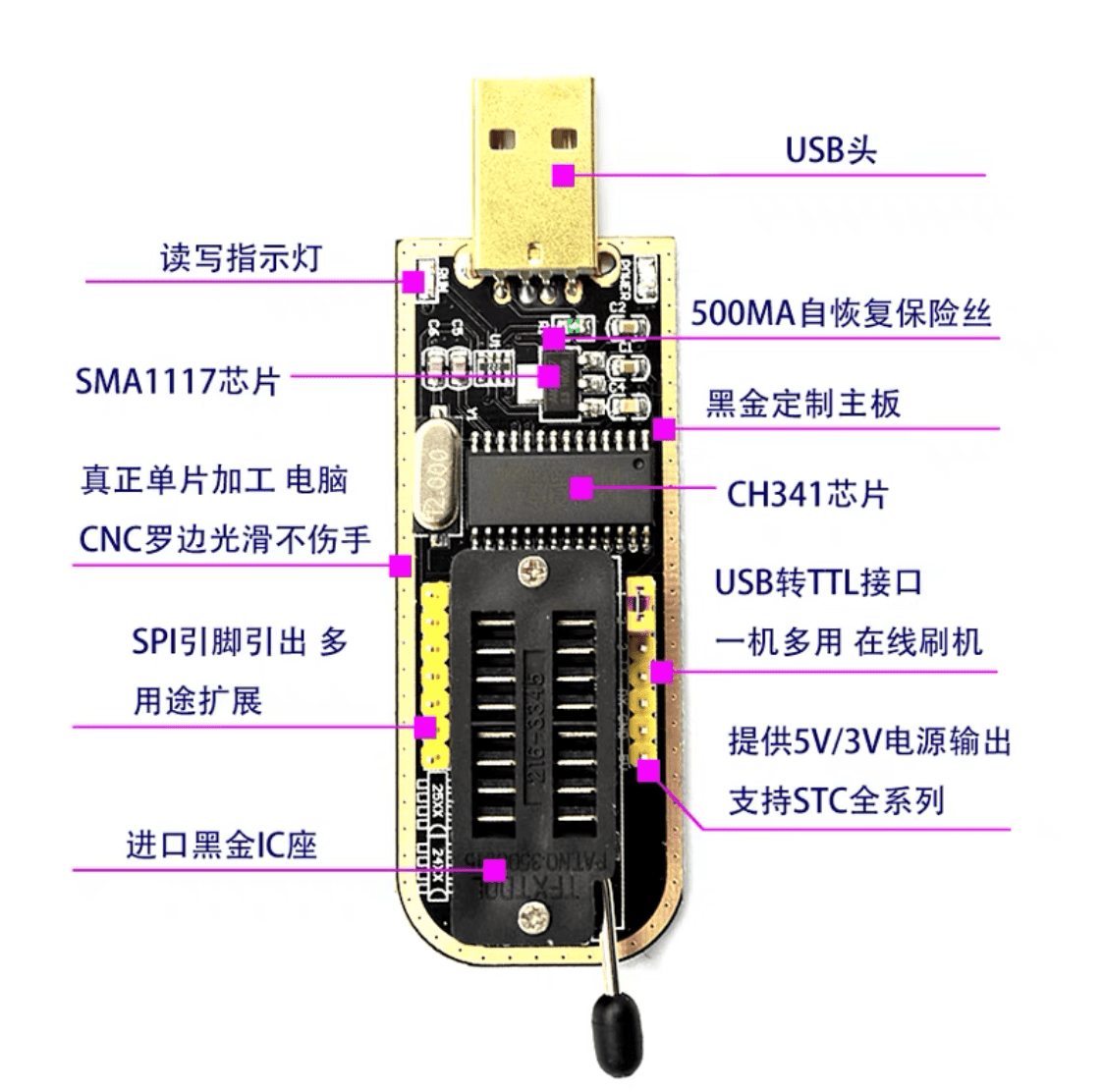 FT232RL模块接线示例