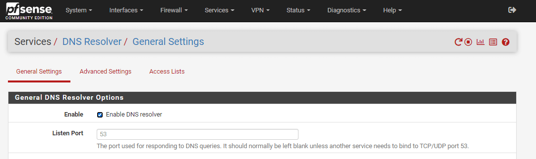 在 pfSense 软件上启用 DNS 解析器