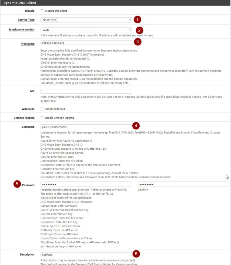 pfSense DYNDNS 设置