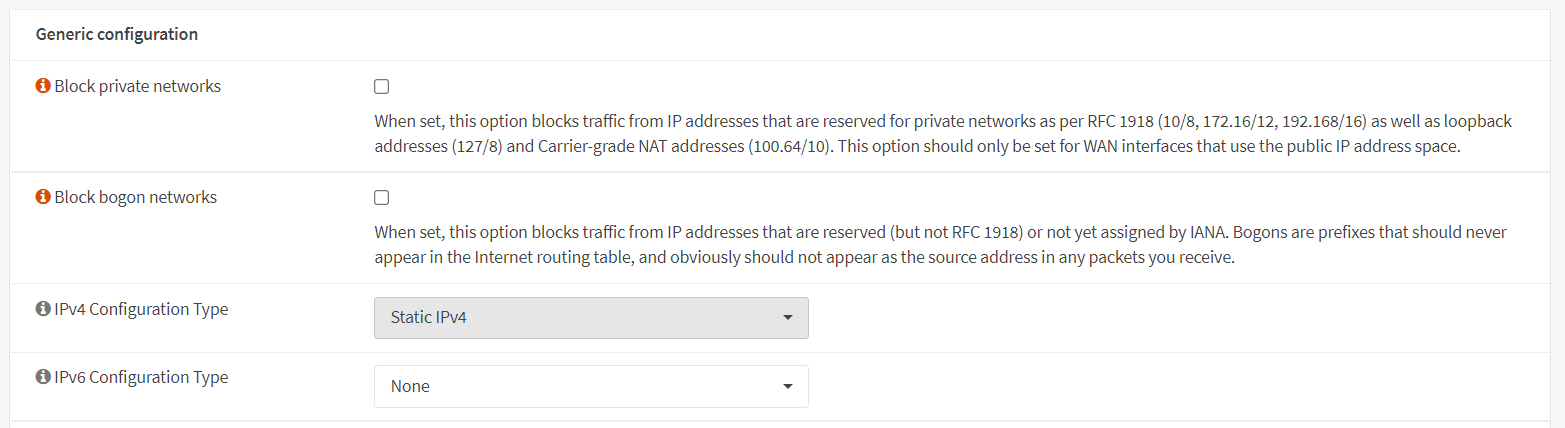 选择 IPv4 配置类型为静态 IPv4