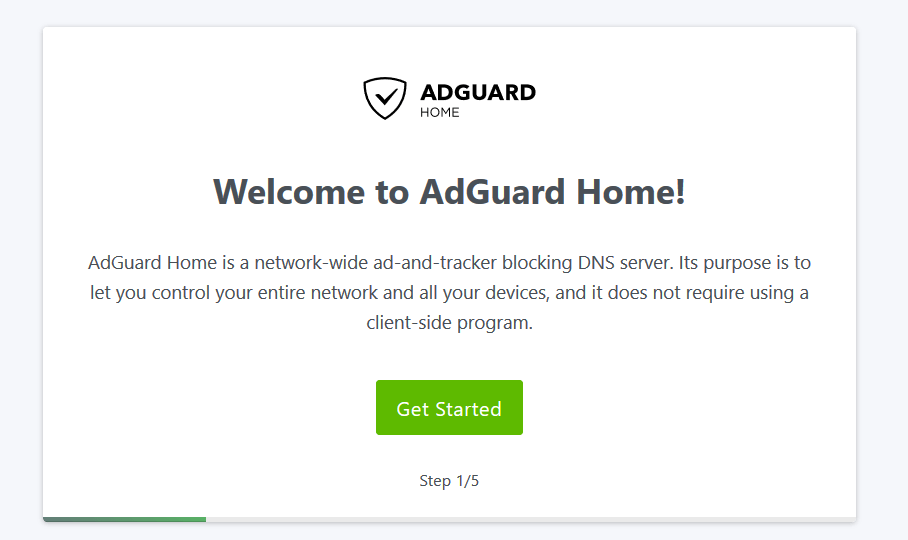 AdGuard Home Web配置界面截图