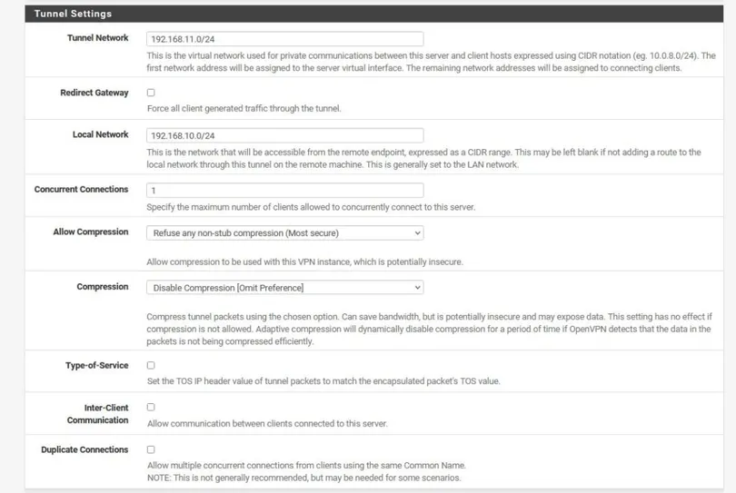 pfSense 向导隧道设置
