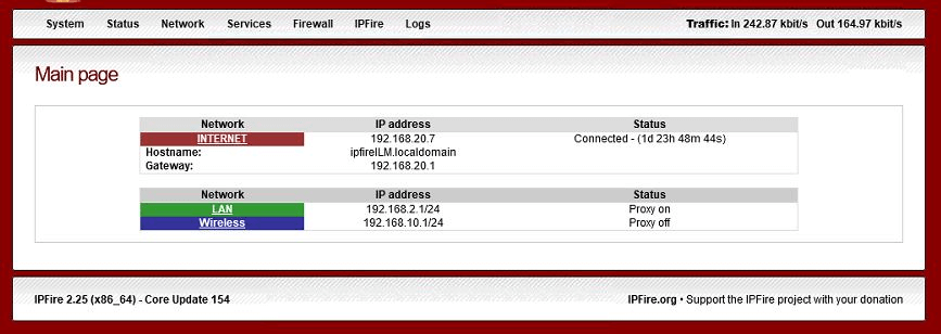 IPFire 网络图形用户界面