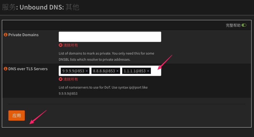 DNS over TLS服务器配置示例