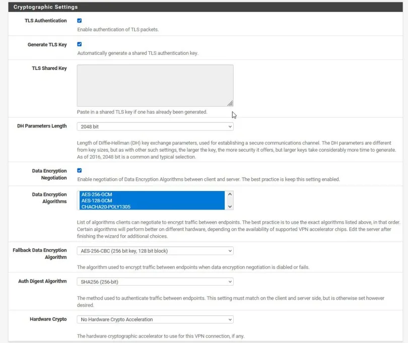 pfSense 向导加密设置