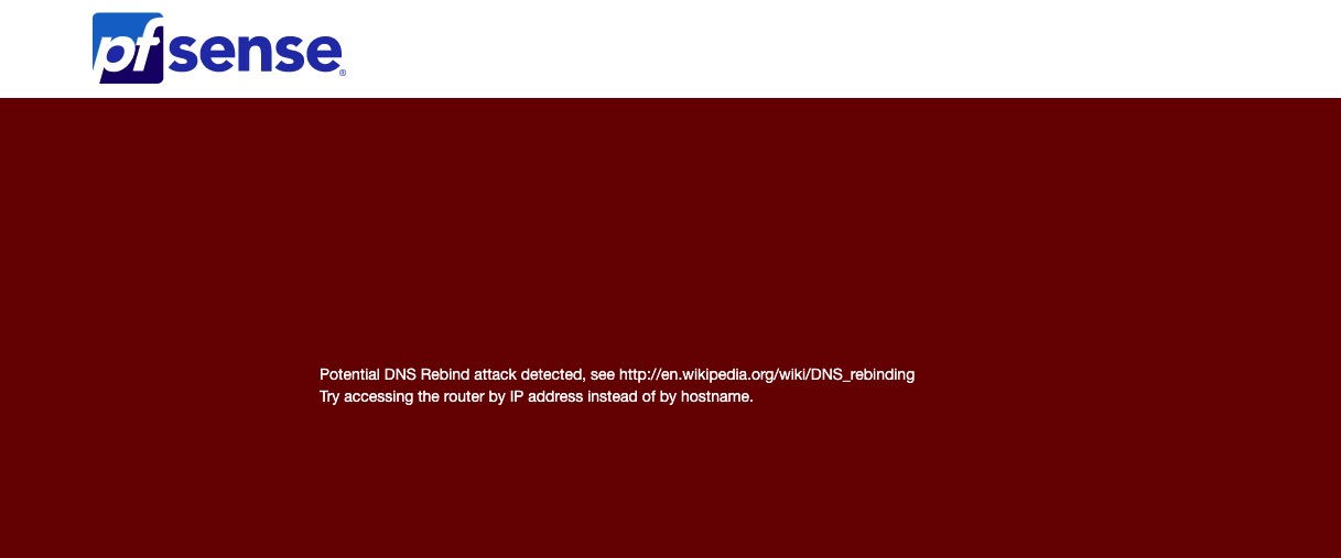 访问 pfSense 出现“潜在安全风险”提示