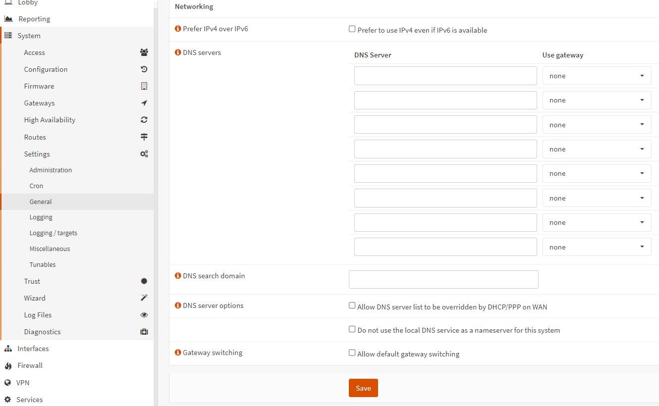 DNS servers settings on OPNsense