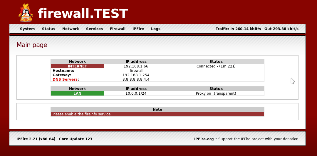 IPFire 2.21 Web 界面截图