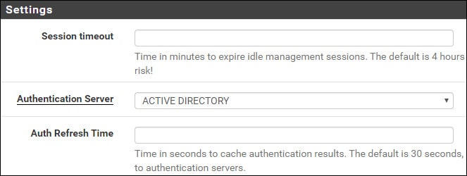 选择 Active Directory 认证服务器