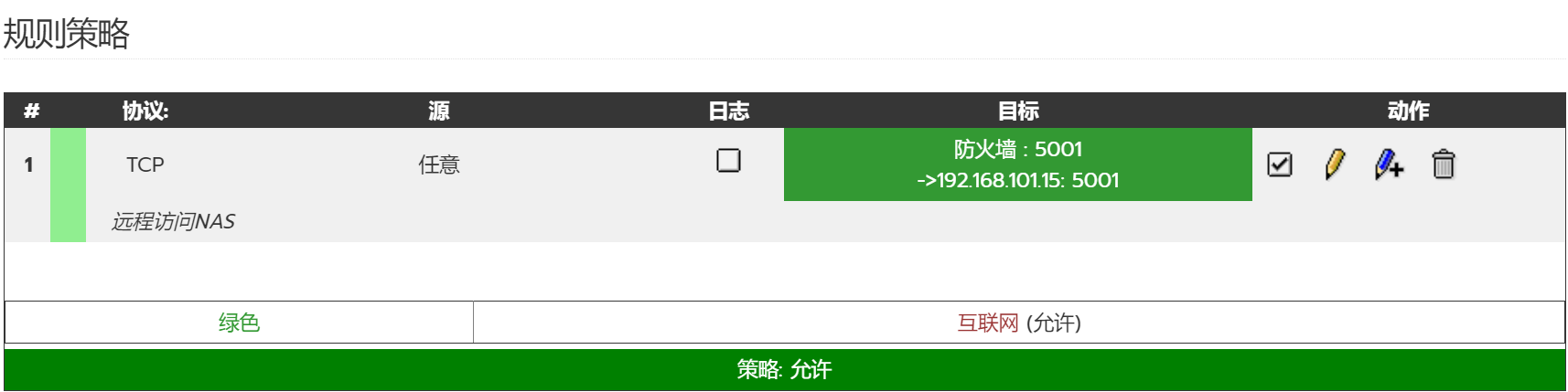 完成的端口转发规则截图