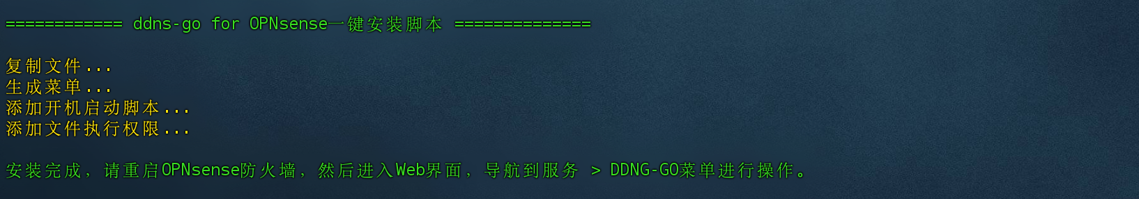ddns-go for OPNsense安装界面