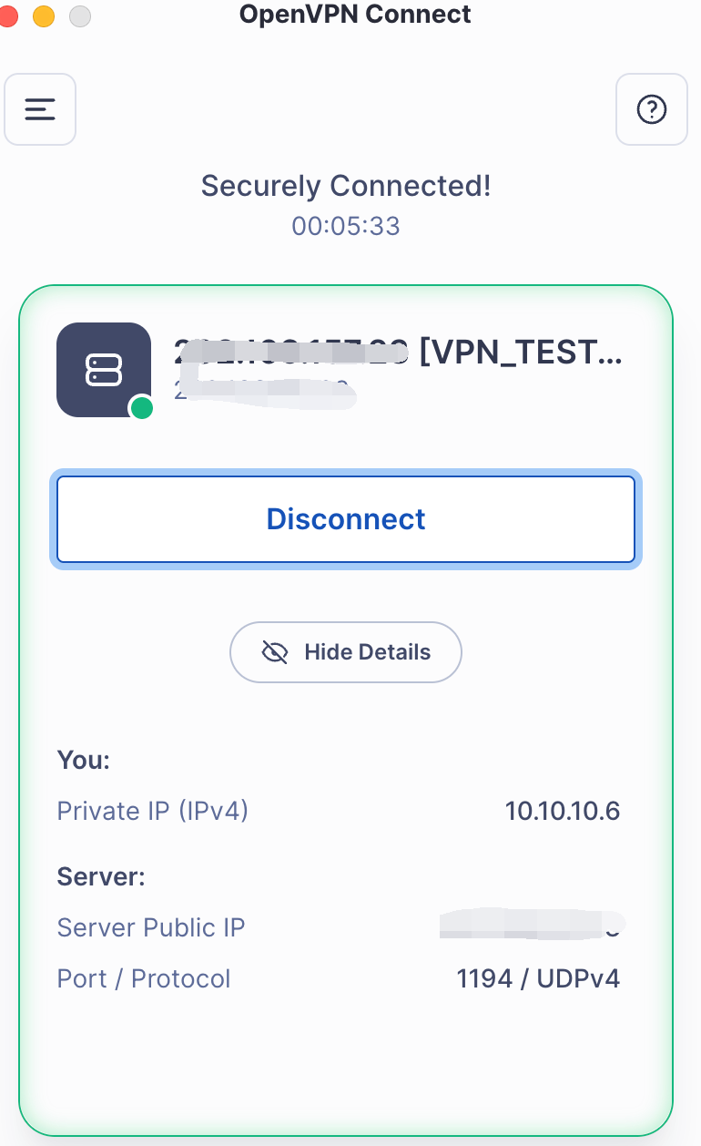 OpenVPN Connect 连接界面