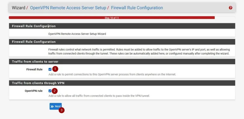 pfSense 向导防火墙规则