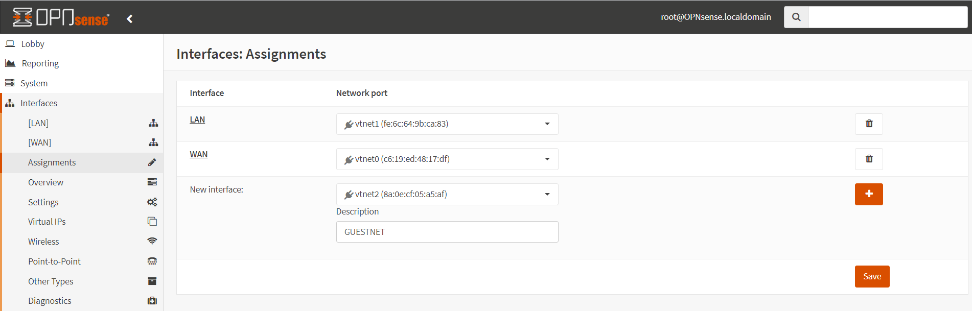 OPNsense 上 GuestNetwork 的接口分配 OPNsense 上 GuestNetwork 的接口分配