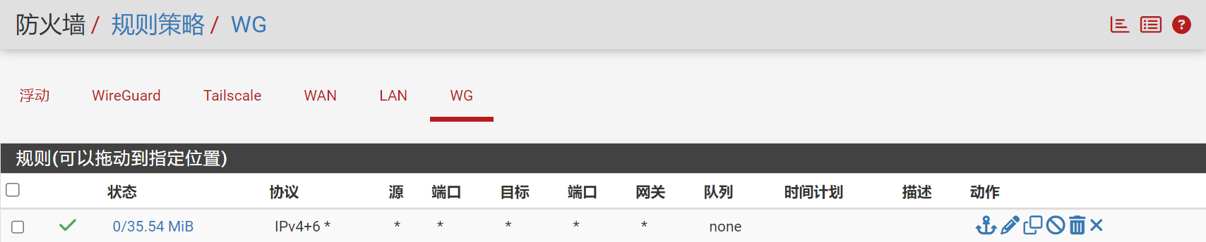 WireGuard接口允许所有规则
