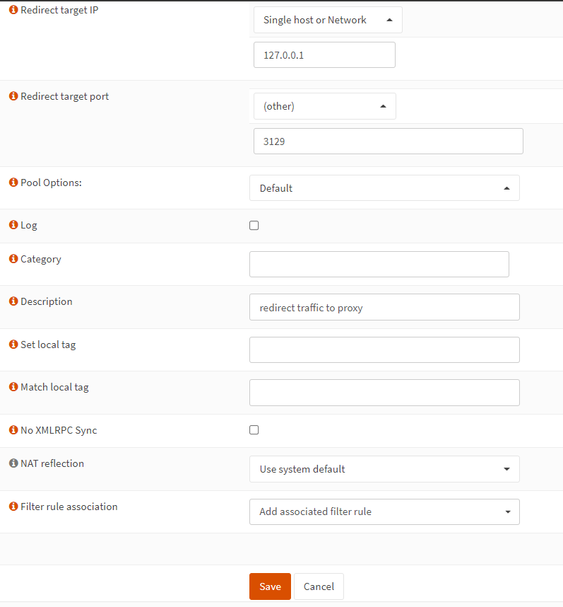 OPNsense proxy-2 中透明 SSL 模式的 NAT 防火墙规则