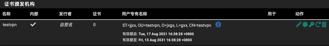 证书颁发机构创建完成
