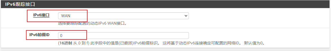 设置跟踪接口与前缀ID