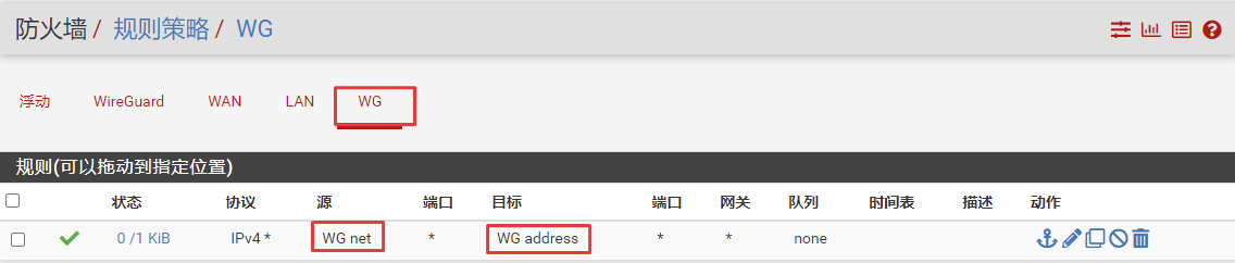 WG 接口允许规则