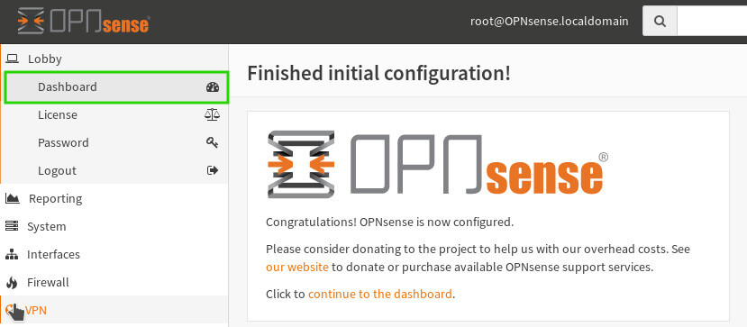 OpnSense仪表板