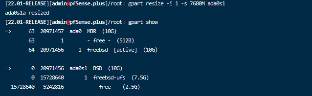 扩展freebsd-ufs分区至7.5G