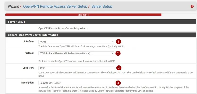 pfSense OpenVPN 服务器常规设置