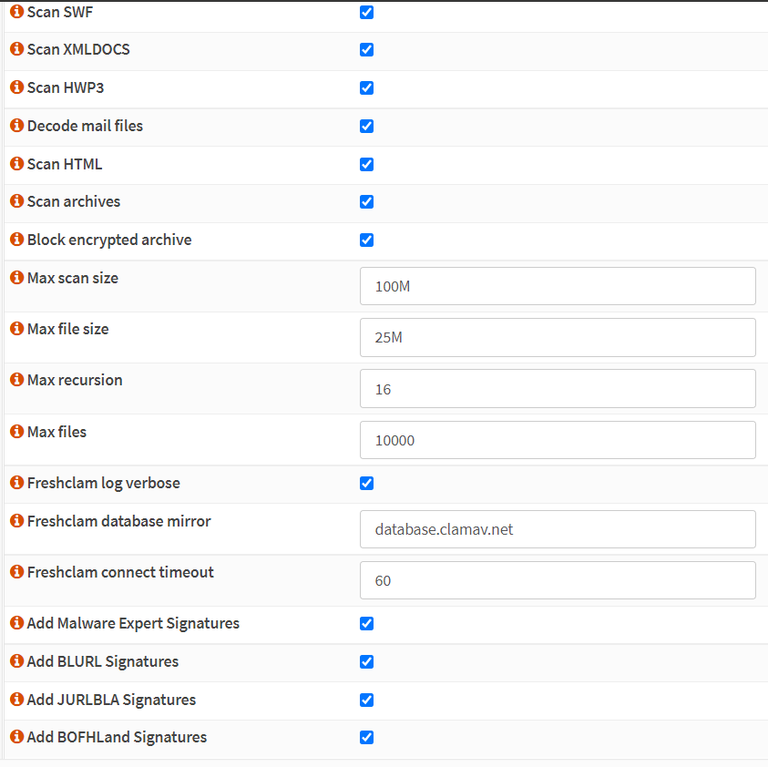 在 OPNsense Web UI-2 中配置 ClamAV 防病毒引擎
