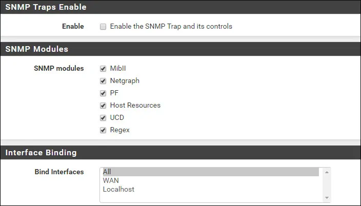 SNMP 模块与接口绑定设置