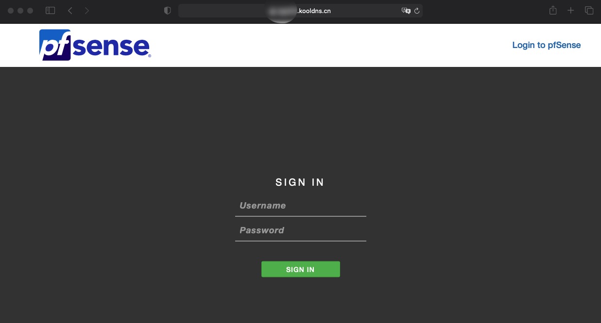 成功访问 pfSense 管理页面