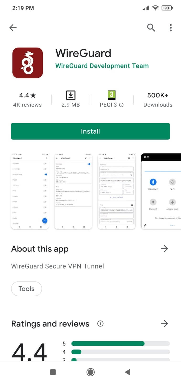 从 Playstore 安装 WireGuard Android 应用程序