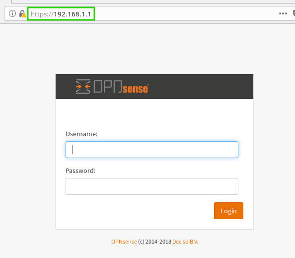 OpnSense登录界面