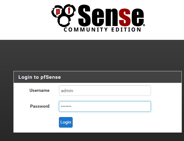 pfSense登录界面